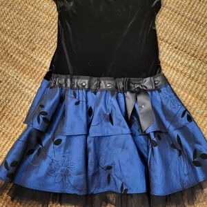 Rare Editions Black and Blue Formal Kids Dress